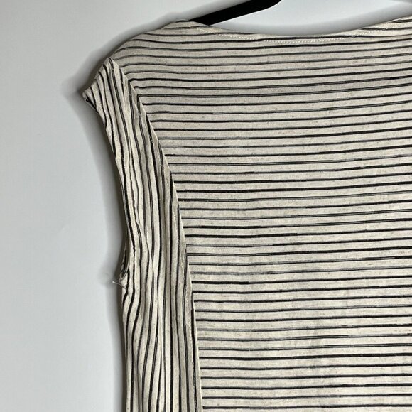 Derek Lam For Design Nation Rio Cap Sleeve Striped Dress Linen Black Cream XS - Picture 7 of 9